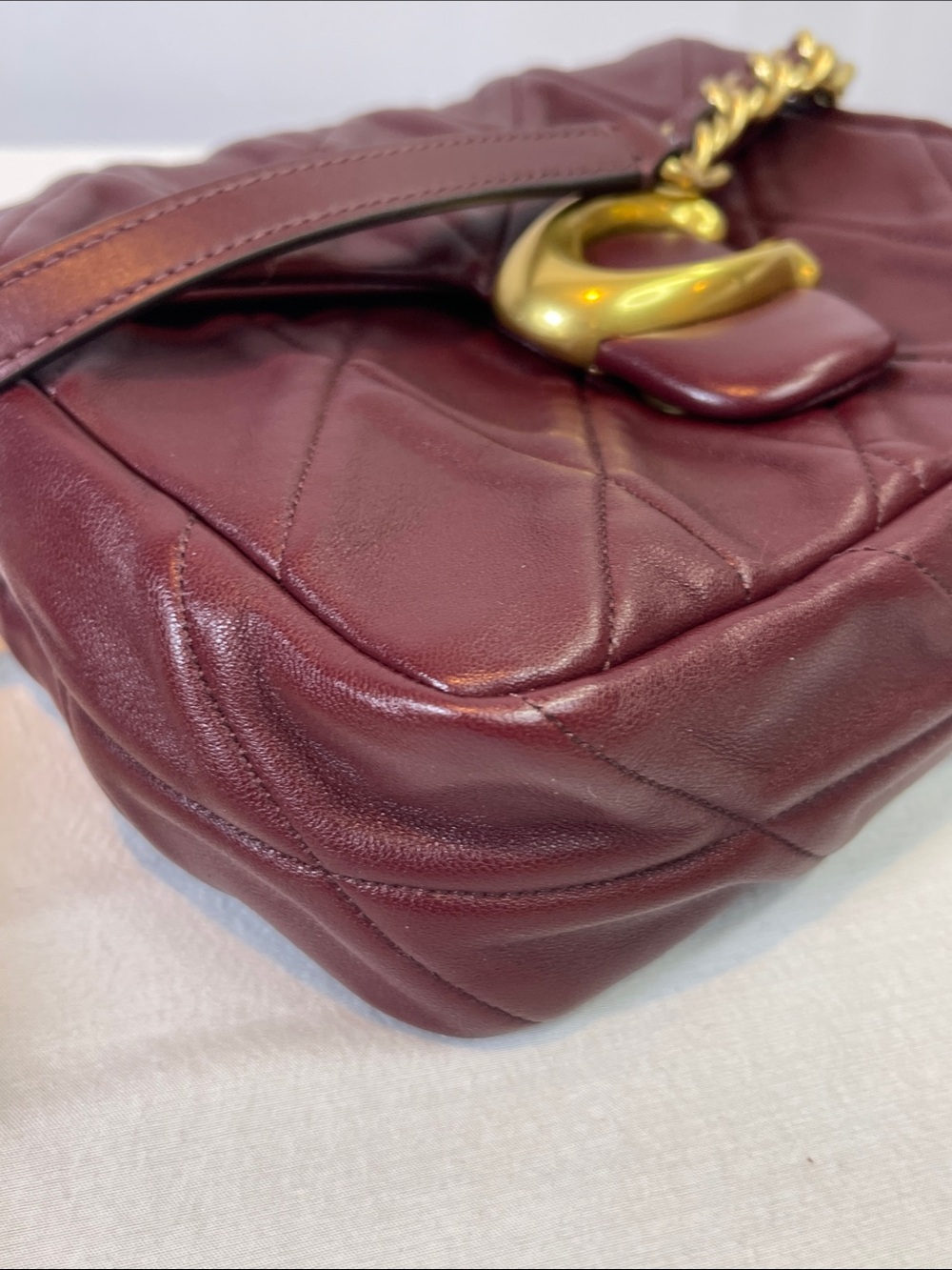 Coach G2481-CW629 Times Square Tabby 17 Quilted Nappa Leather Crossbody Burgundy - Picture 9 of 14